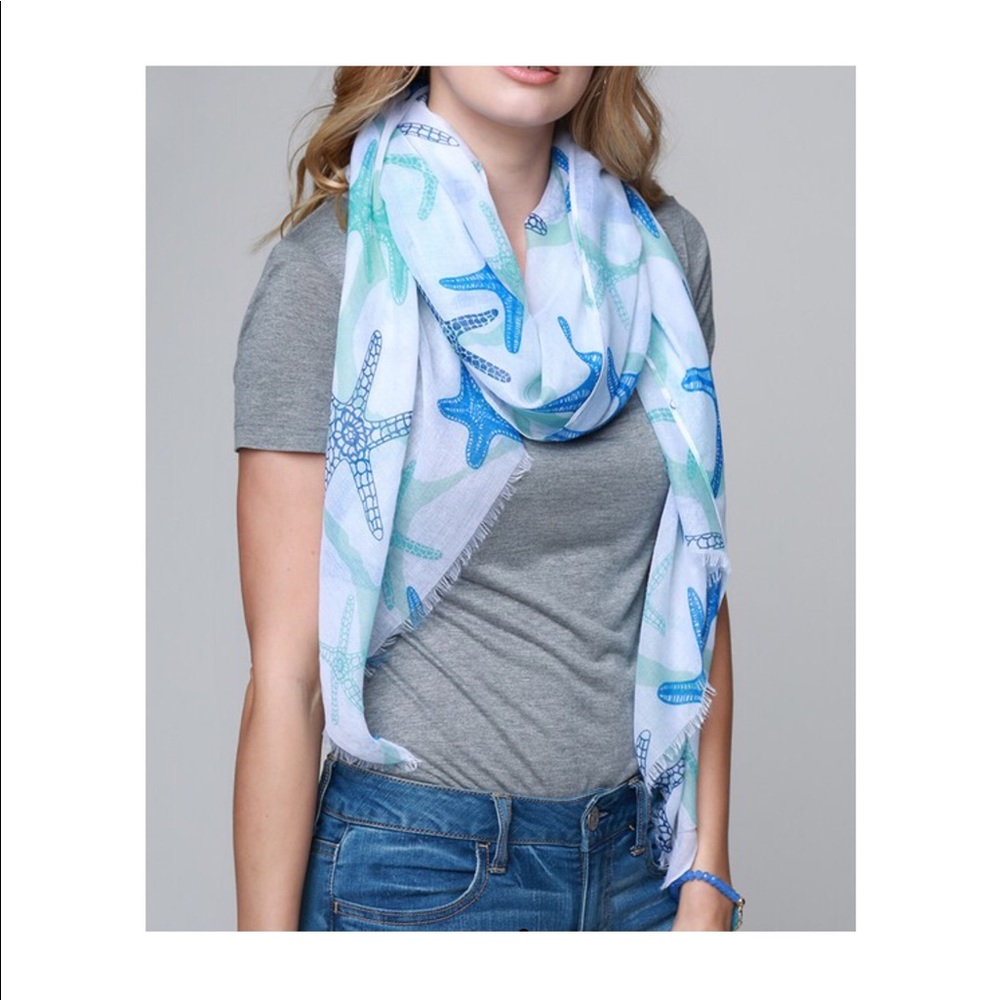 Summer Starfish Scarf NWT